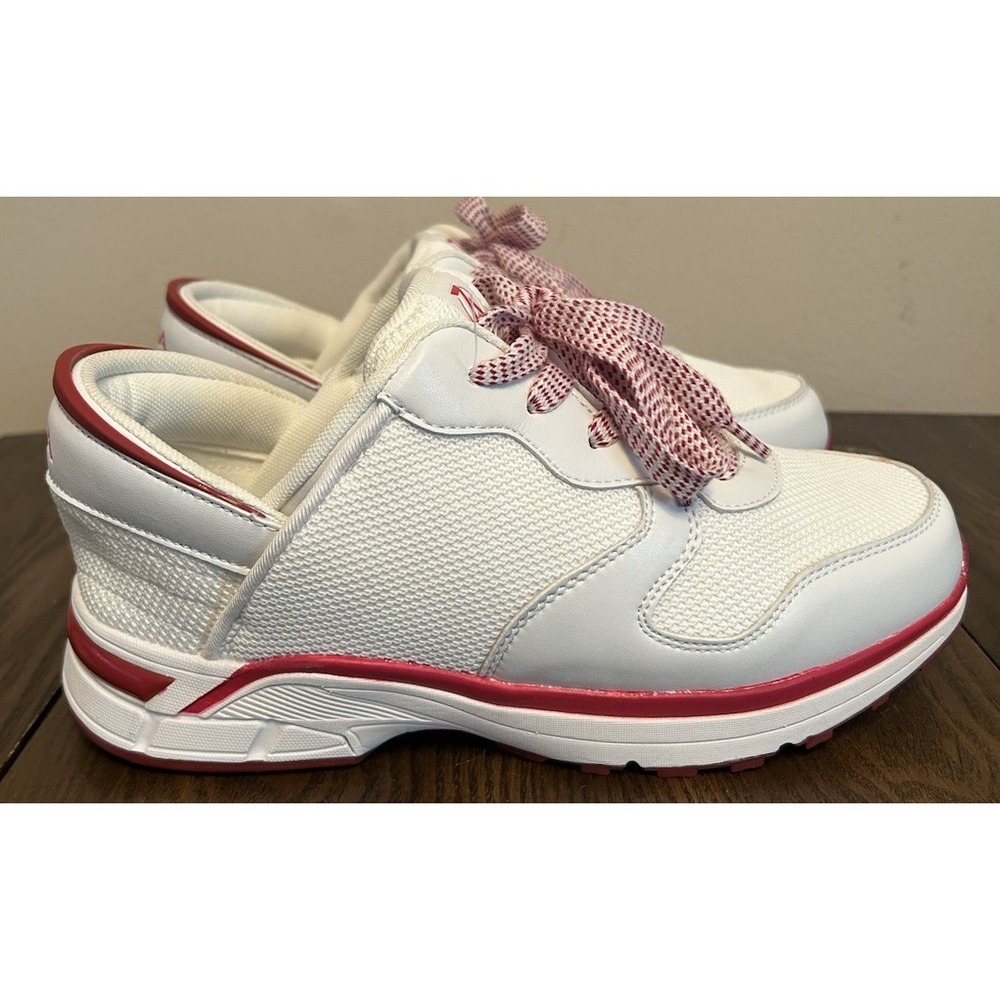 ZEBA Shoes Men's Size 9.5 White Red Hand Free Slip On Comfort Sneakers With BOX